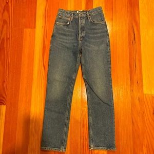 Agolde Riley High Rise Straight Cropped Jeans - New